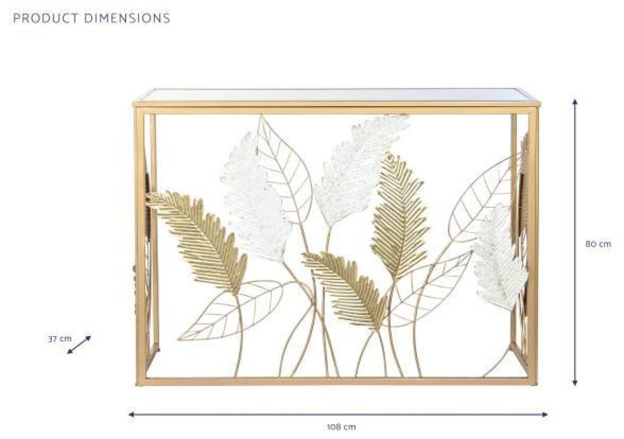 Product photograph of Glam Mirrored Console Table With Golden Tree Trim from Choice Furniture Superstore.